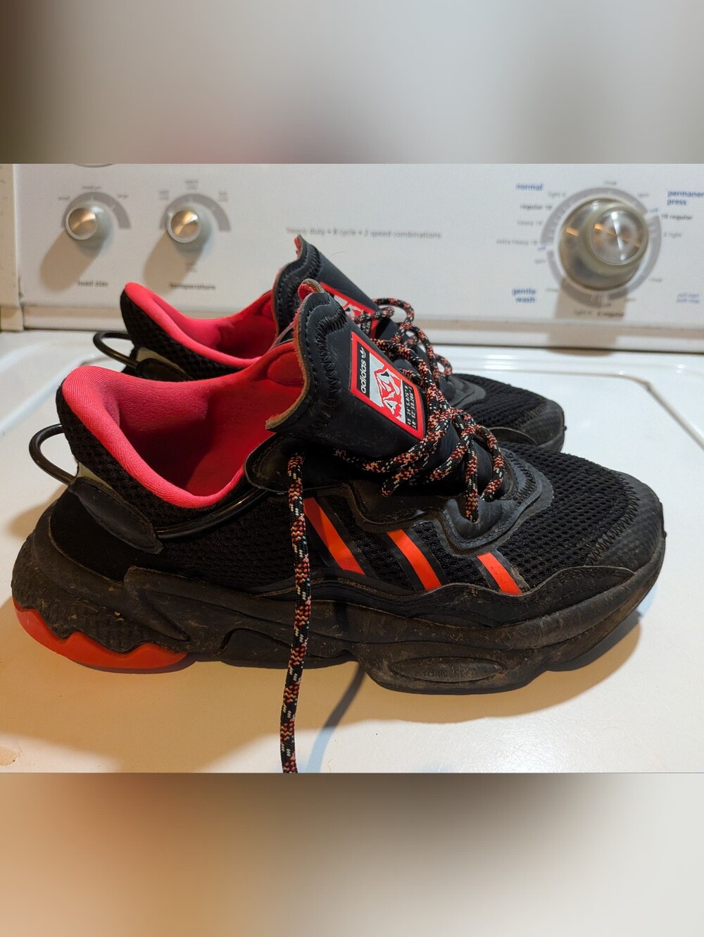 Adidas Black & Red Athletic Sneakers
